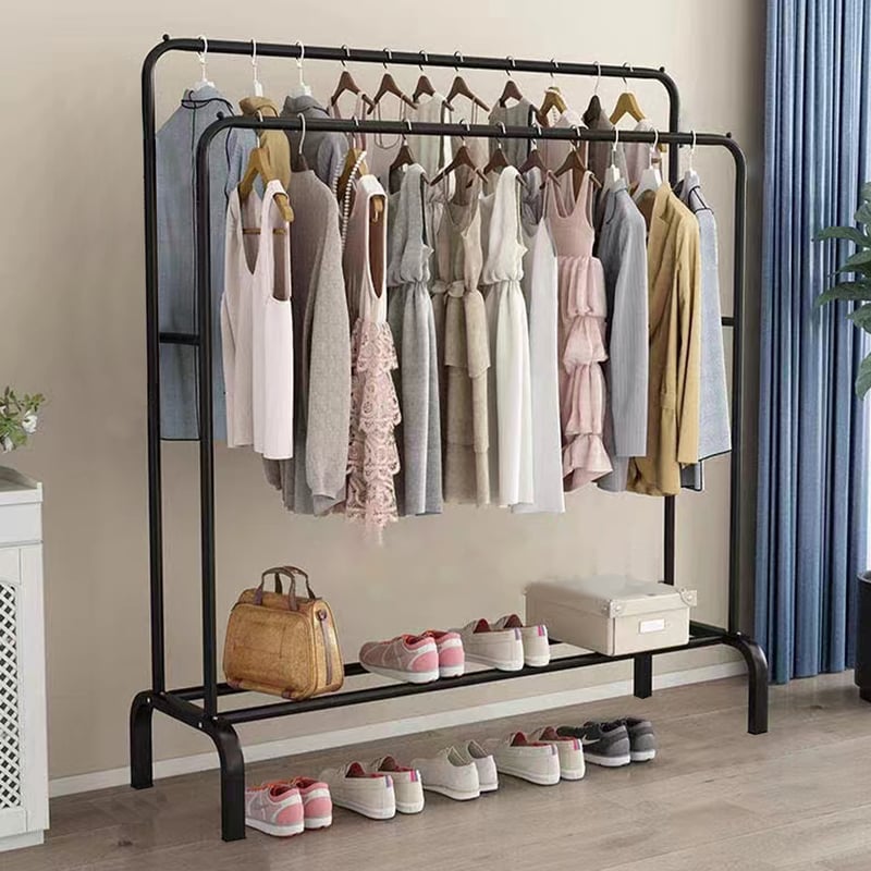 VIDITA Perchero Organizador Colgante De Ropa Doble Barra Metálico Negro ...