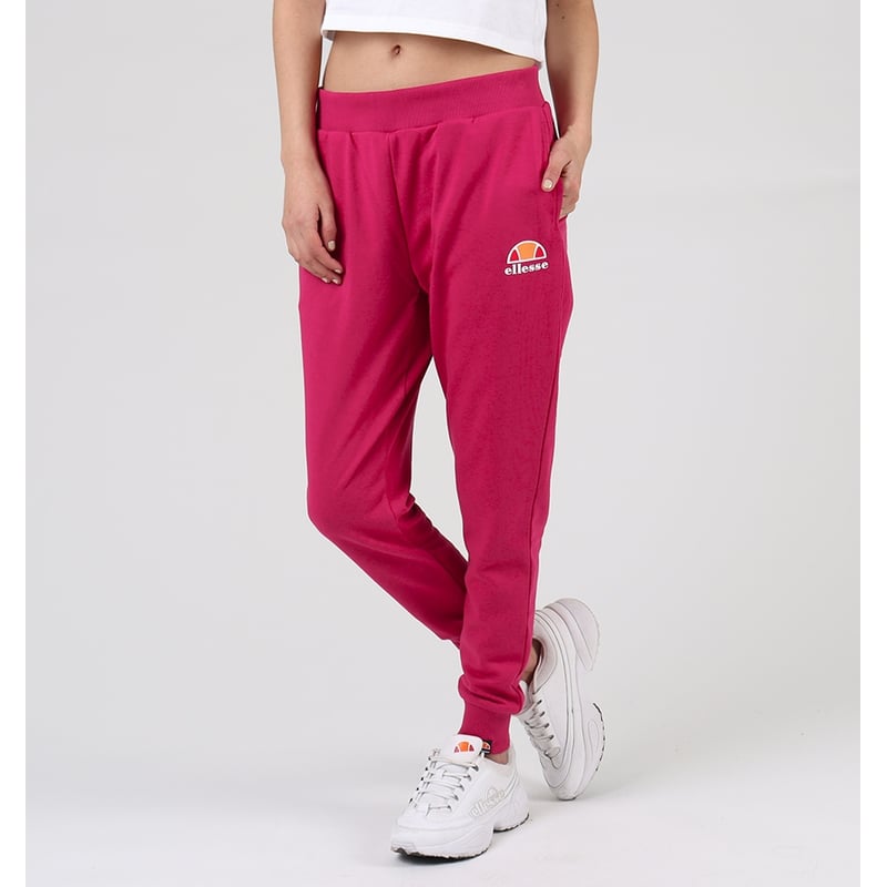 Ellesse Queenstown Women's Jogger Sweatpants – Fleece Lined, Side Pockets, Cotton Blend (Plastisol Print Thigh)
