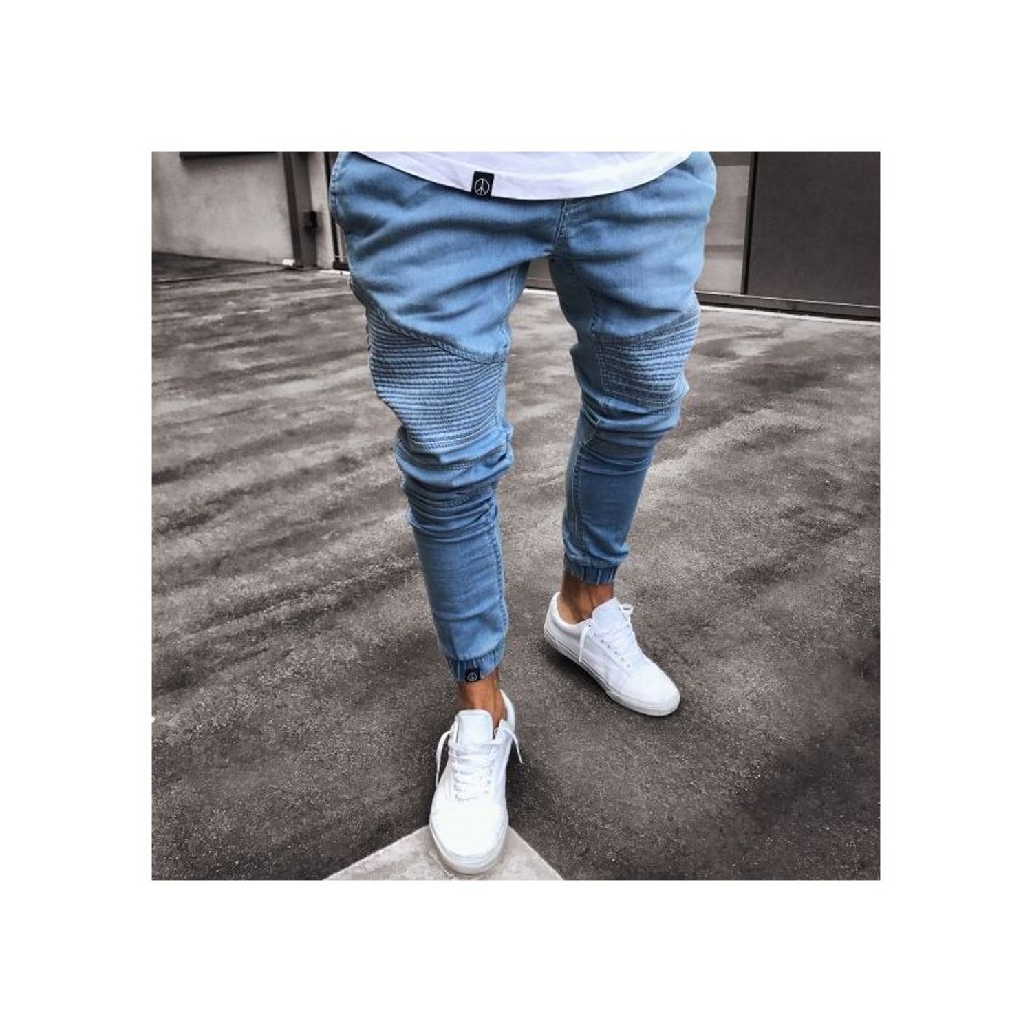 Jeans casuales de moda para hombres Azul