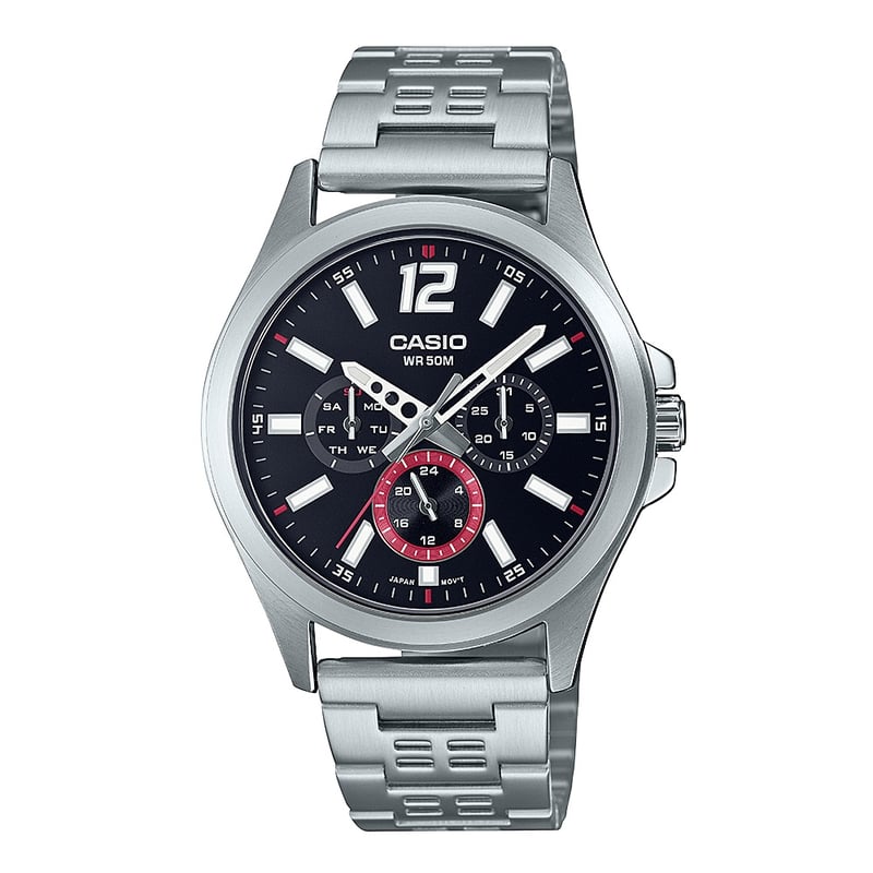 Casio Orologio Casual Uomo: Cronometro, Data, Lunetta Girevole, Cassa In Acciaio Inox E Chiusura A Vite - 2