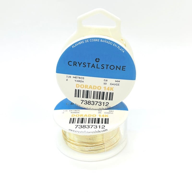 GENERICO - Alambre Crystal Stone - GA 20 - Color:  Dorado 14K