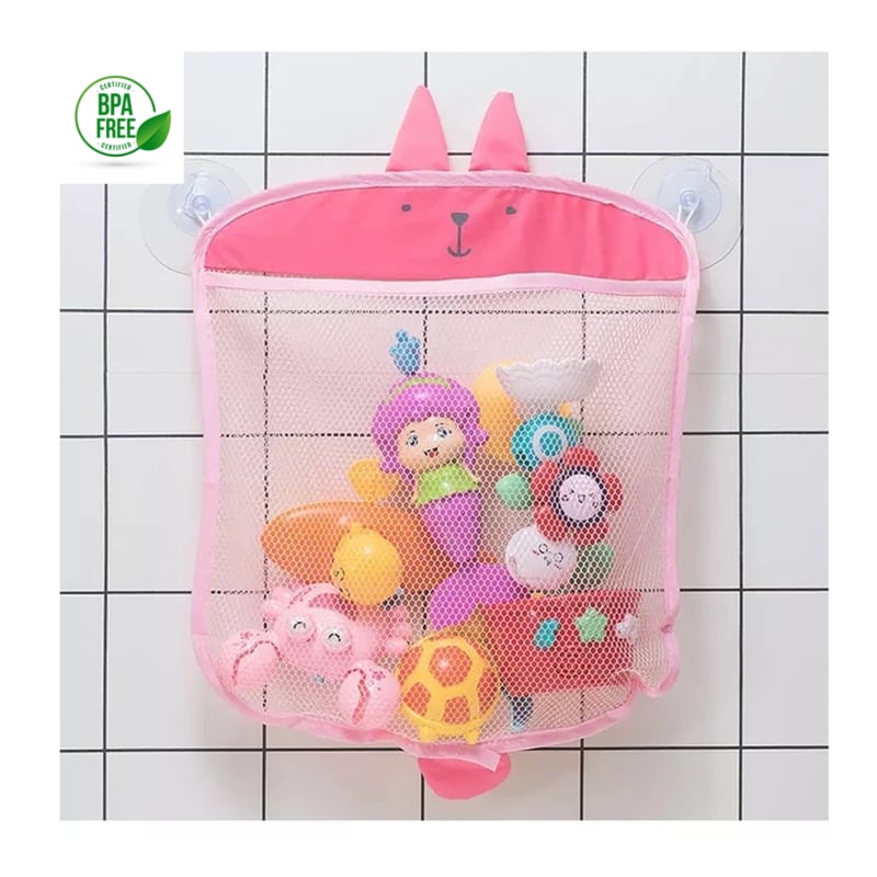 Bolsa Organizadora Para Guardar Juguetes Bano Rosa