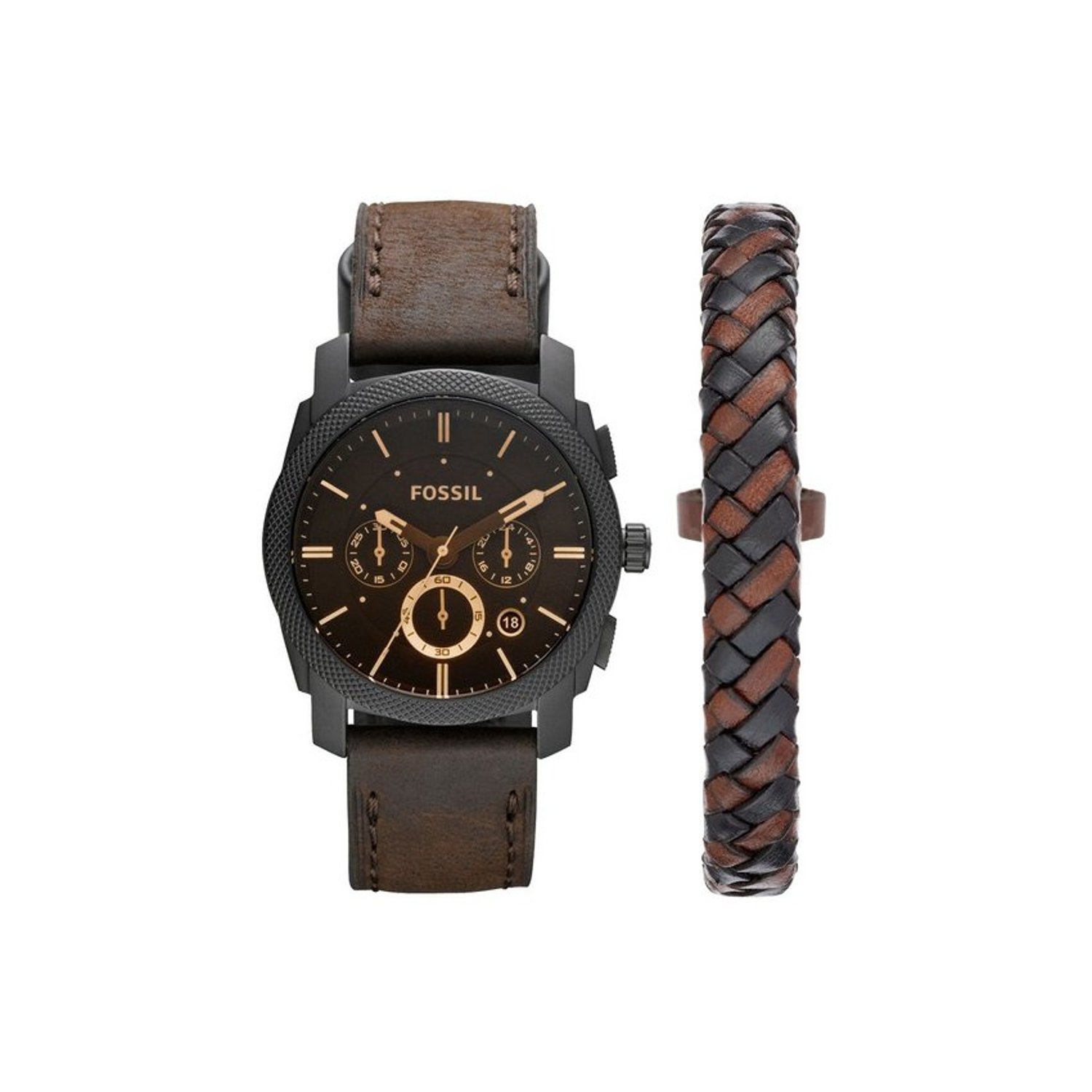 FOSSIL Reloj fossil machine fs5251set para caballero marron falabella