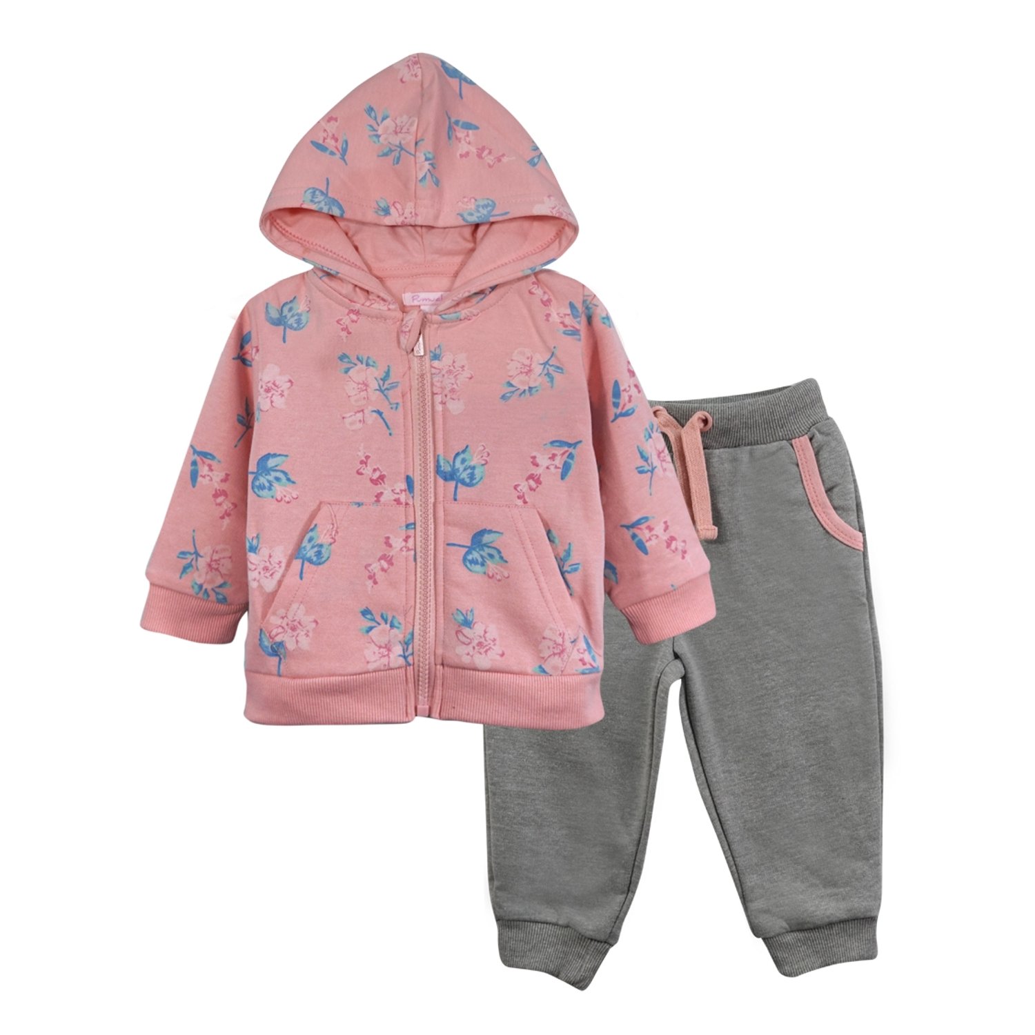 Conjunto De Buzo Flores Para Bebe Nina Rosado Pumucki