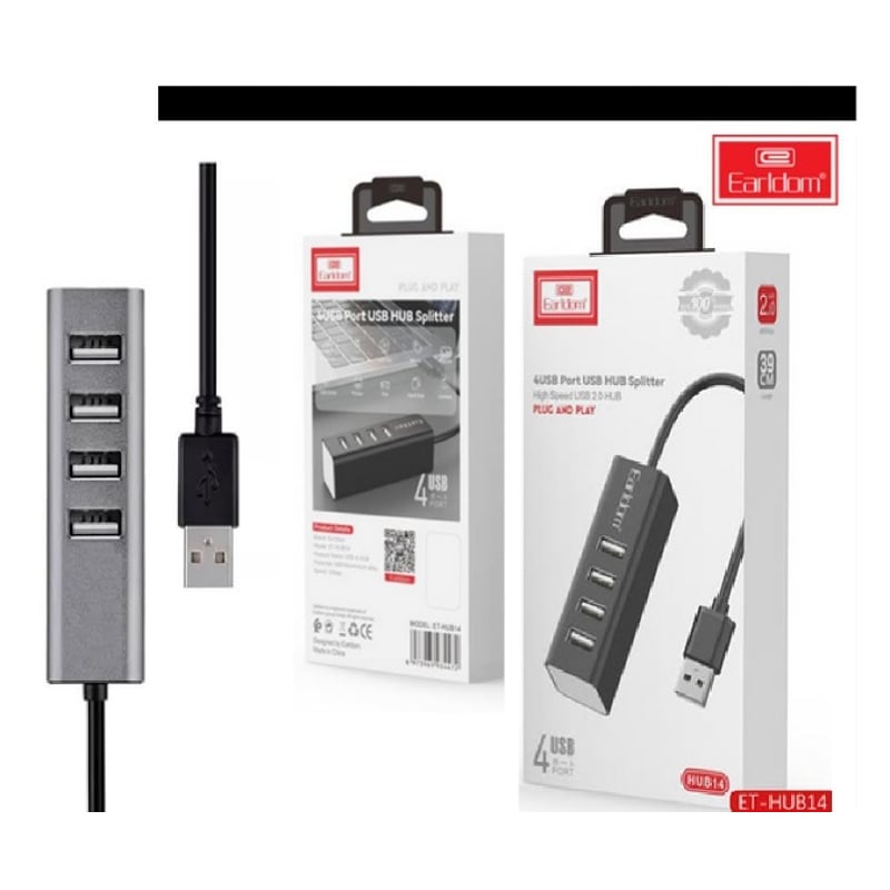 GENERICO Hub 4 Puertos USB 2.0 Boton E Indicador Zapatilla