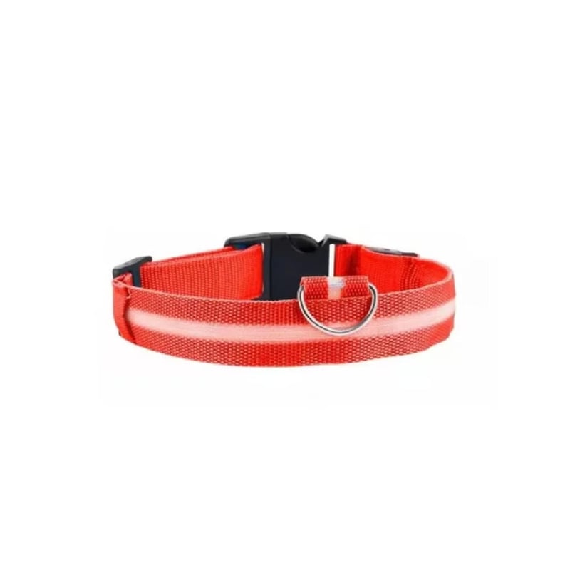 GENERICO - Collar Con Luz Led Carga Usb Para Perros Gatos Talla M - Rojo - 19016-ROJO-1
