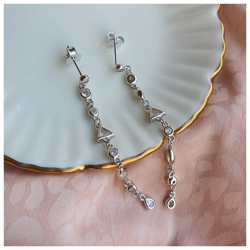 Aros de plata colgantes largos hotsell