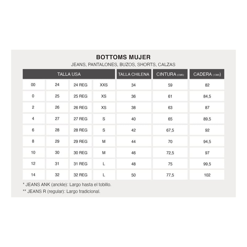 Tabla de tallas gap mujer hotsell