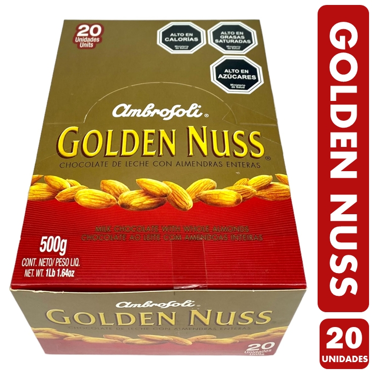 AMBROSOLI - Golden Nuss - Barras De Chocolate (Caja Con 20 Unidades)
