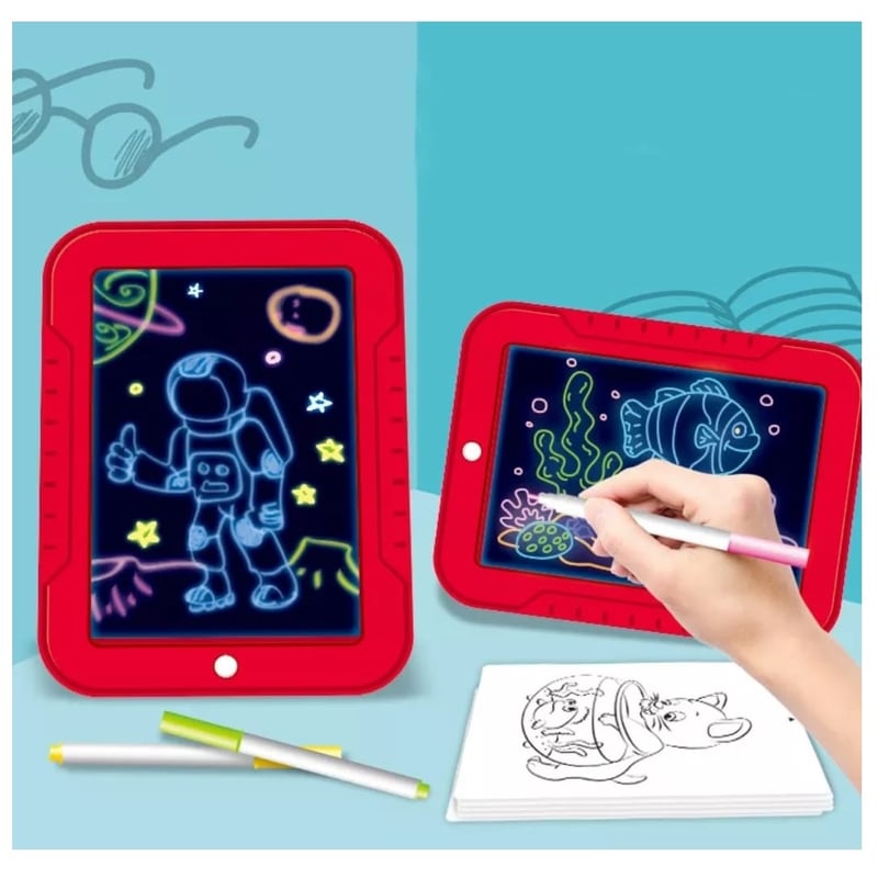 GENERICO - Pizarra De Dibujo Mágico Luz Led  Plumones Colores