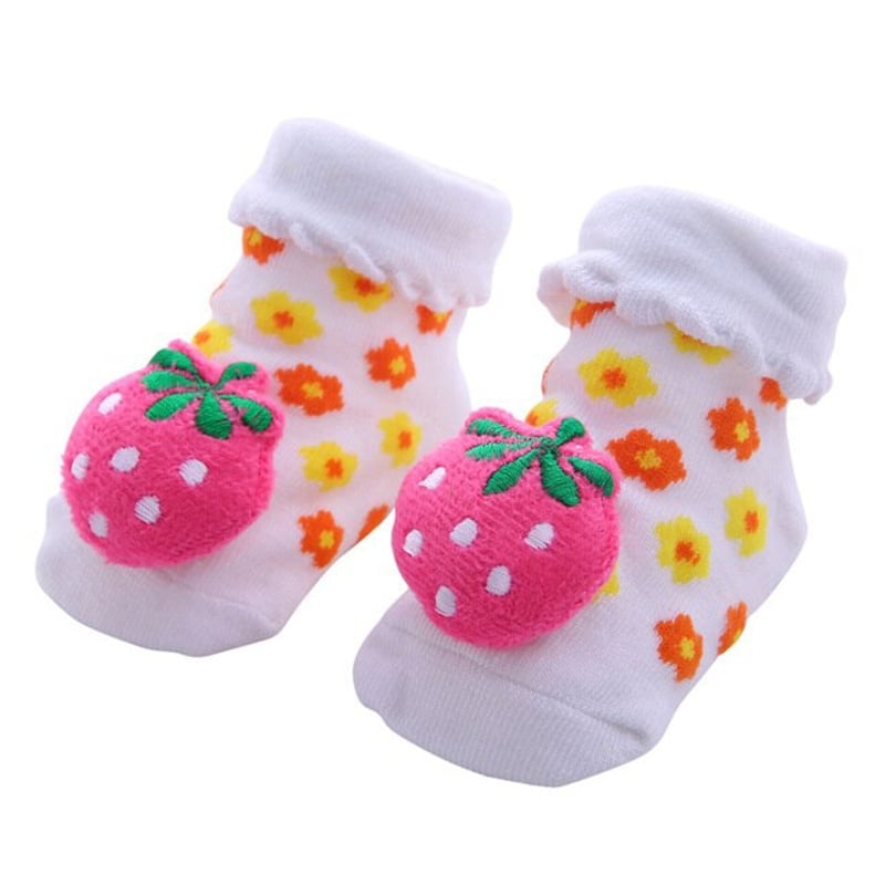 GENERICO - Pack 3 pares calcetines 3D lindos para bebe 0 mes a 12 meses.