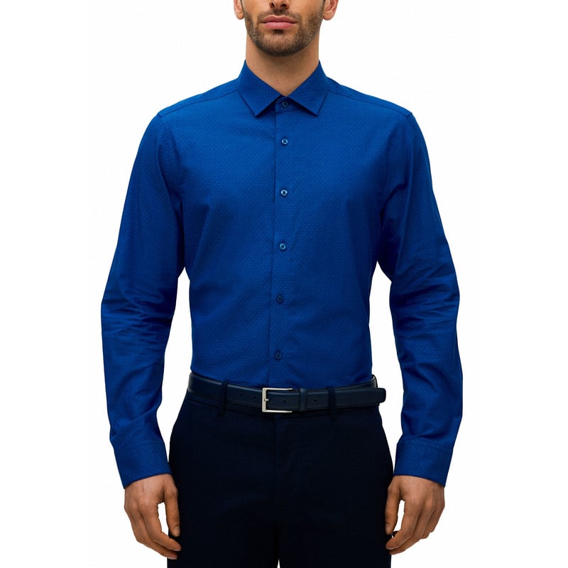 PERRY ELLIS Camisa Formal Hombre Easy Care (Cuidado Fácil) Azul ...