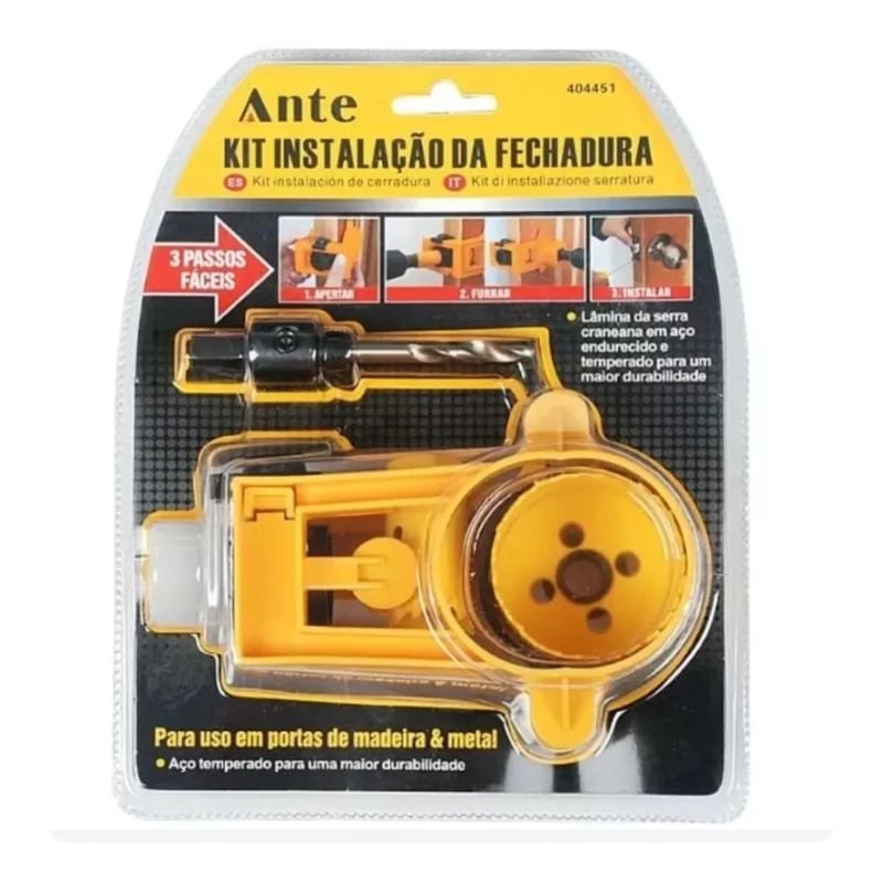 ANTE - Sierra Copa Kit De Instalacion Cerradura Hoja Acero ,  Ante