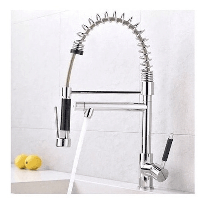 Llave Lavaplatos Monomando Cocina Extensible Grifo Doble