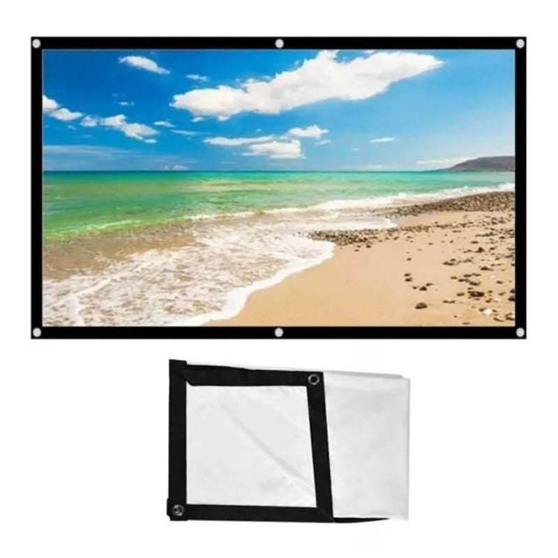 Pantalla De Proyección Portátil 120 Pulgadas 16:9 - Tela Poliéster, Ideal Para Cine Al Aire Libre Y Camping