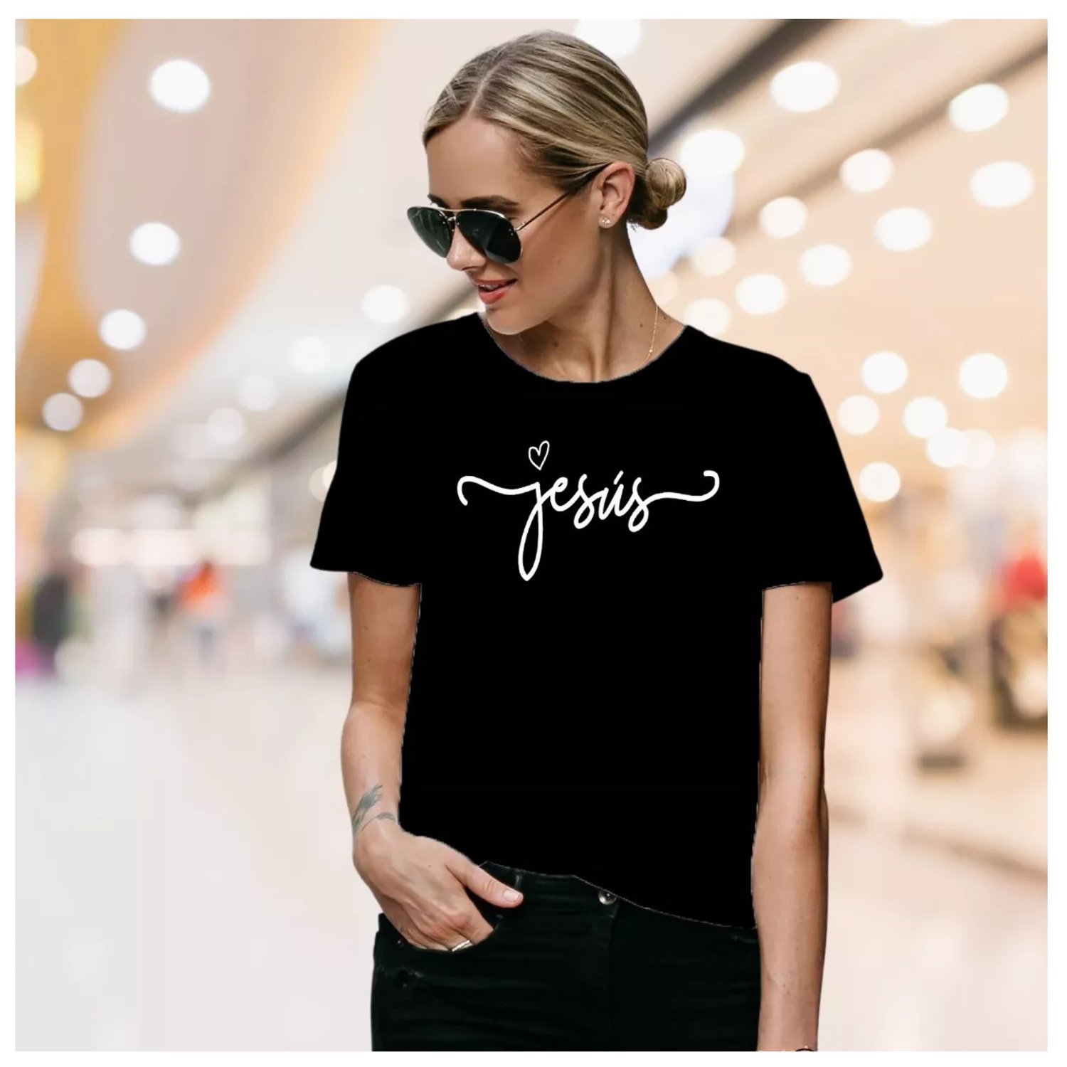 Poleras negras mujer de moda hotsell