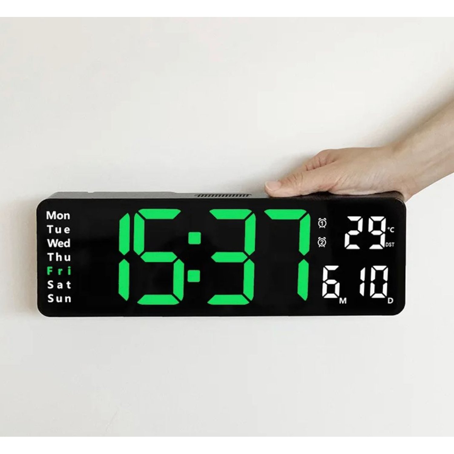 GENERICO Reloj Despertador Luz Led Digital De Mesa Y Pared control falabella