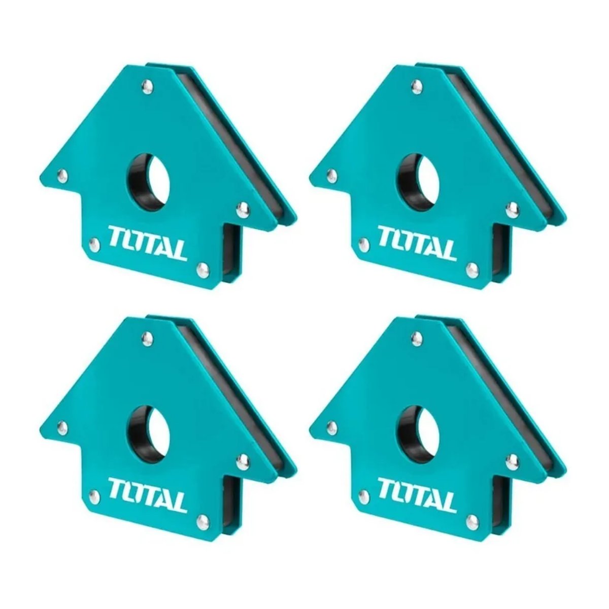 TOTAL TOOLS - Pack 4 Escuadra Magnetica 50 Lbs 4 Pulgada Para Soldar