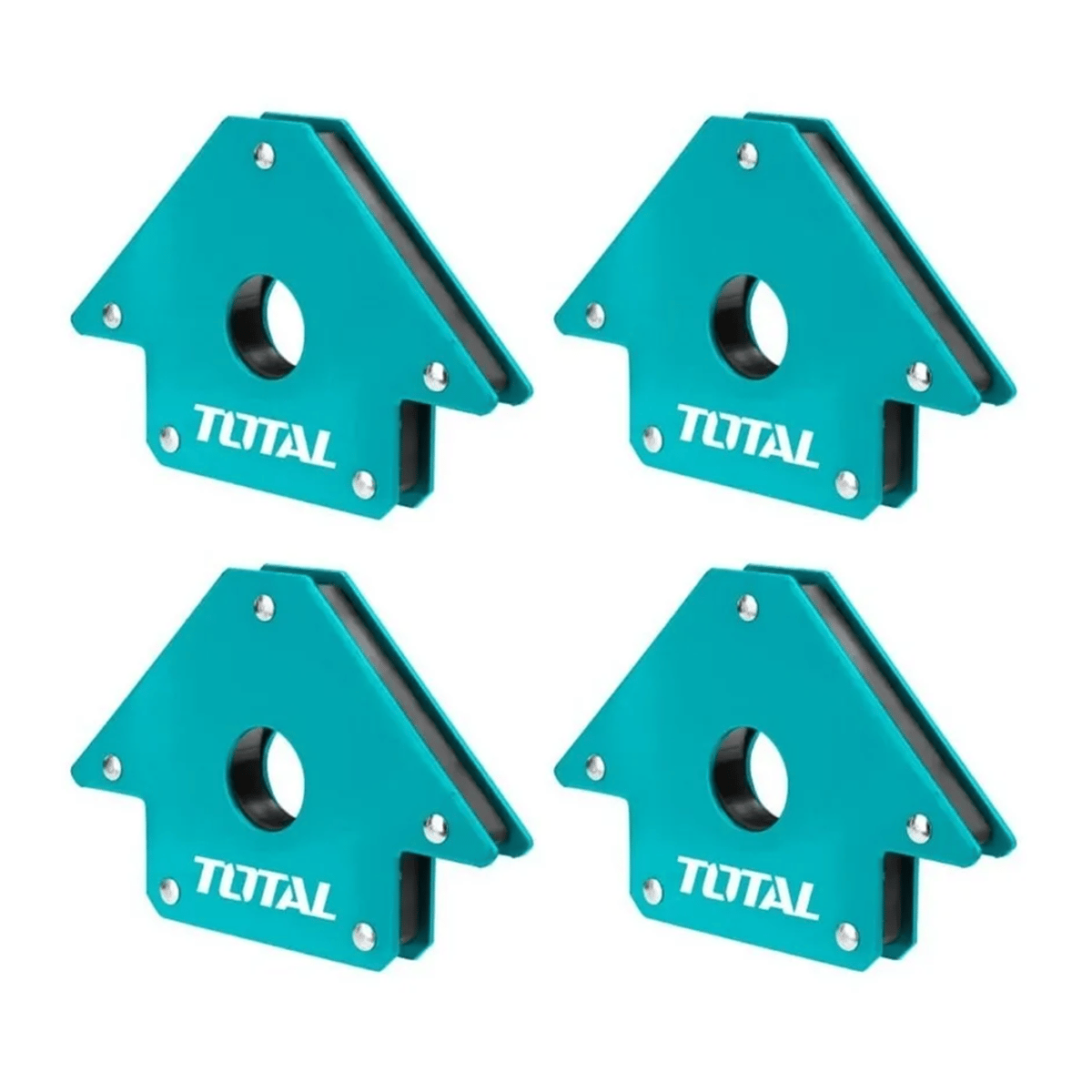 TOTAL TOOLS - Pack 4 Escuadra Magnetica 50 Lbs 4 Pulgada Para Soldar