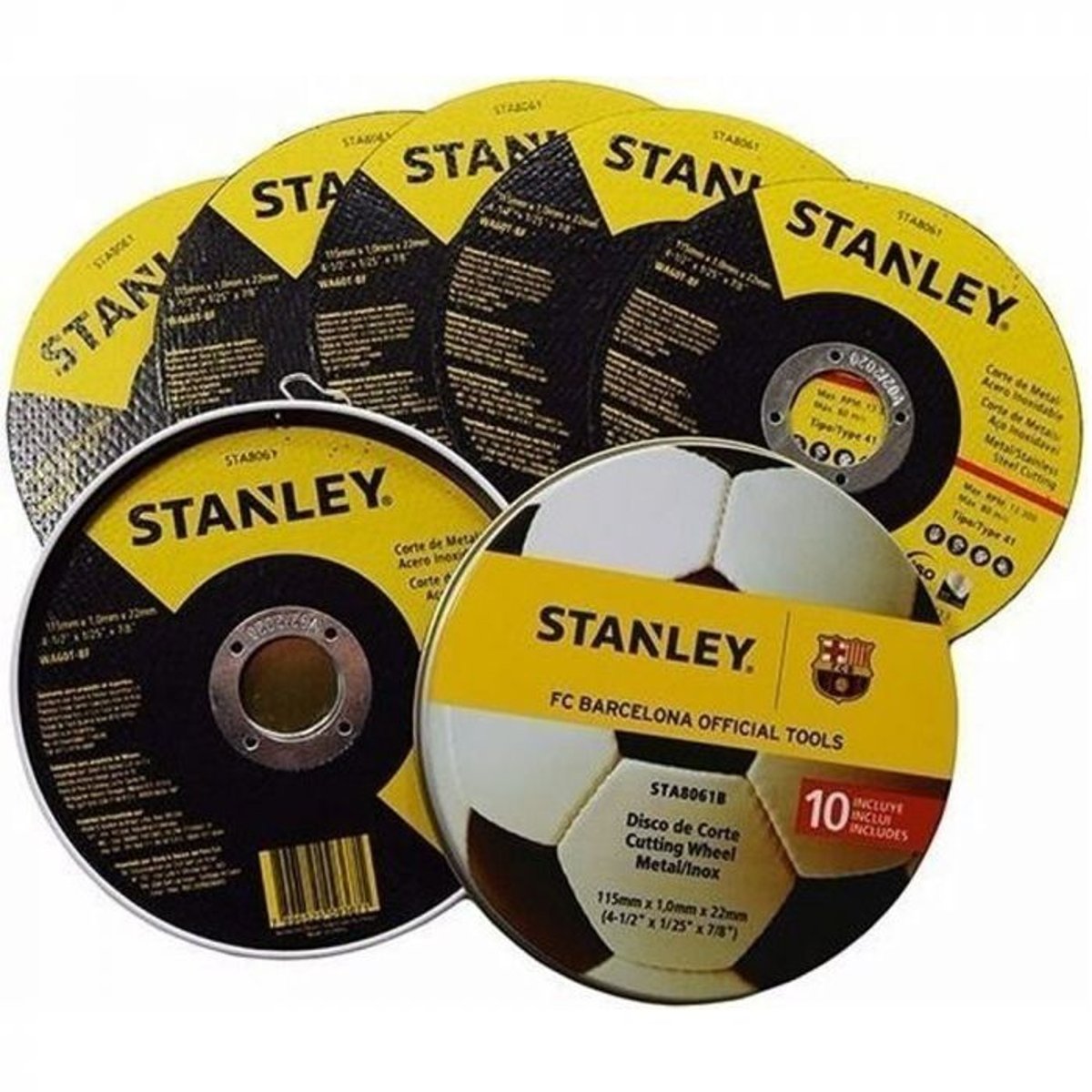 STANLEY JR - PACK 10 DISCO CORTE INOX. 4 1/2 X 1.0 MM STANLEY (STA8061B)
