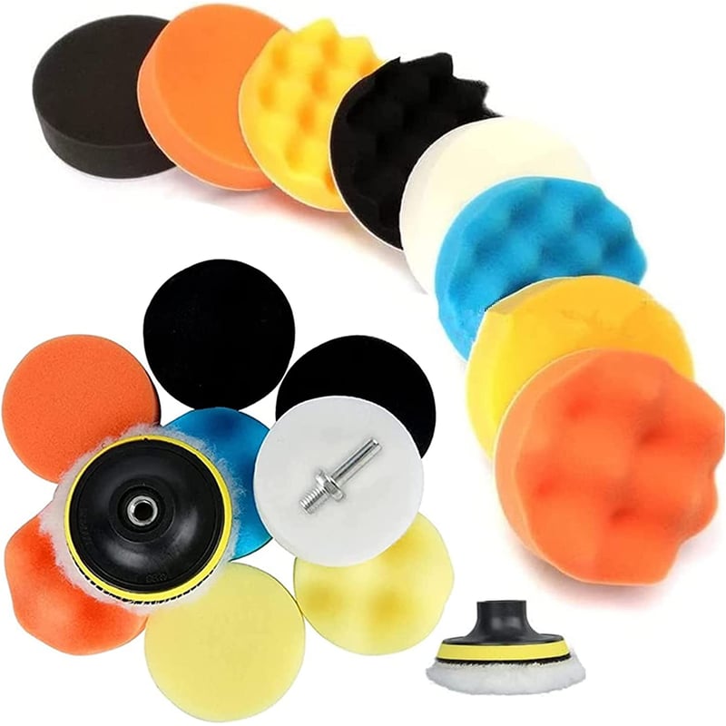 5 Pz 7 Pollici 180mm Auto Rotonda Piatta Ruota Di Lucidatura Schiuma Lucidatura Levigatura Pad Disco Spugna Molatura Tamponi Lucidatore Per Utensile Rotante - Foto 9