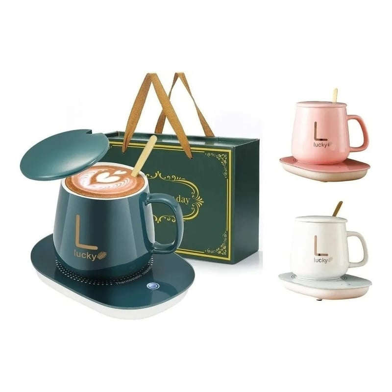 GENERICO - Taza Con Calentador Eléctrico 55°c Tazón Para Café Té Leche VERDE
