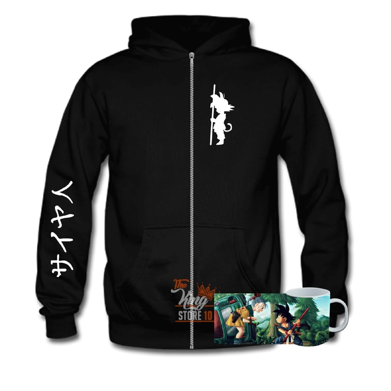 GENERICO Poleron Con Cierre mas taza Goku Kid Esfera Dragon Ball ...