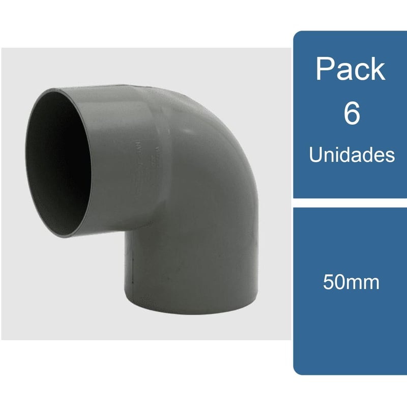GENERICO Pack 6 Codo PVC Sanitario Gris 50mm PVC | falabella.com