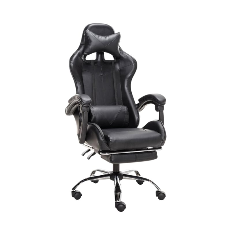 LUMAX Silla Gamer Lumax Rom Con Apoyapies Negra | falabella.com