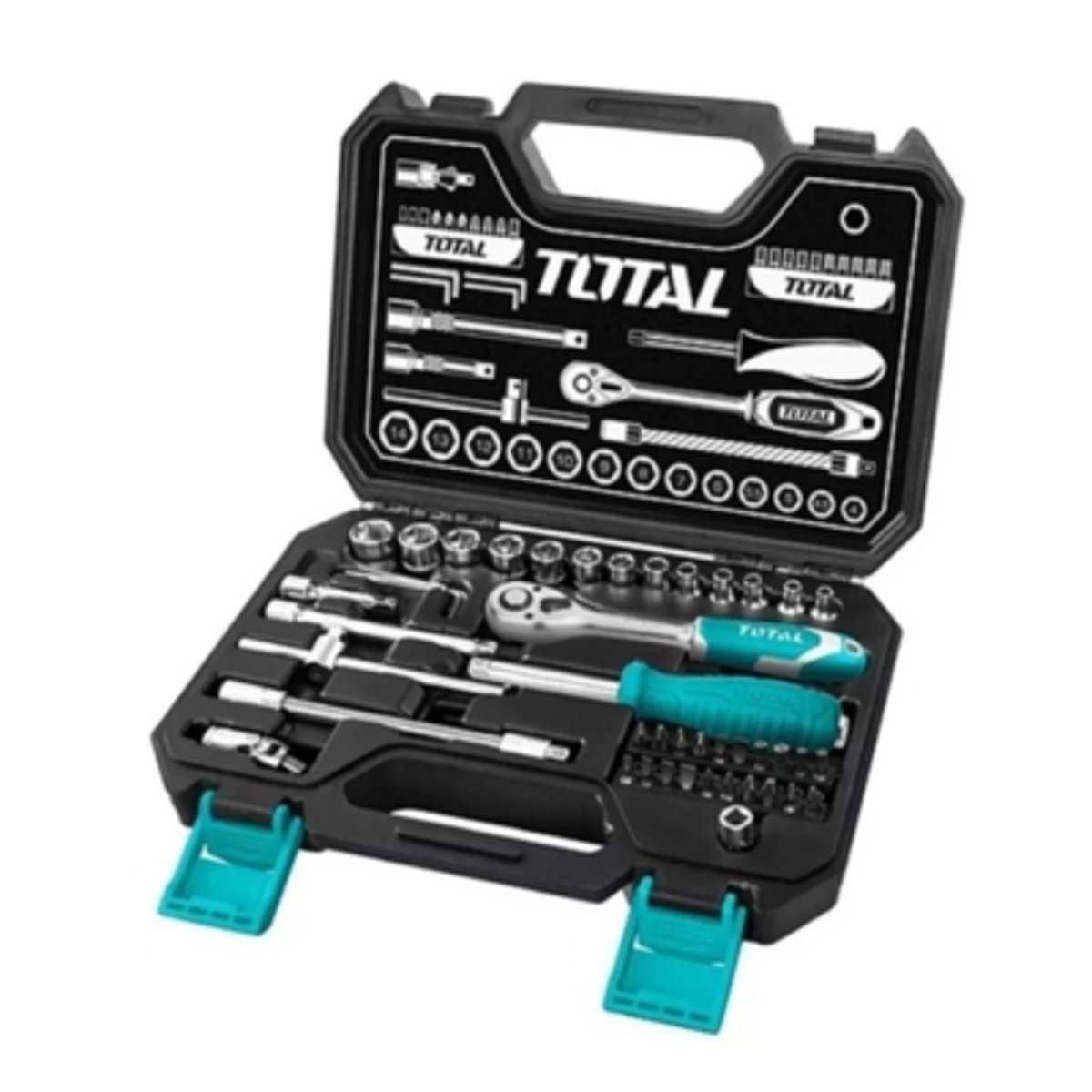TOTAL TOOLS - Kit Set Juego Dados Chicharra 1/4 45 Piezas