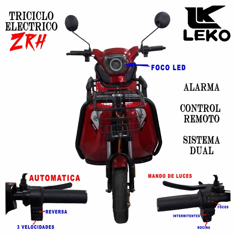 LEKO Triciclo Electrico LEKO Modelo ZRH Color ROJO | falabella.com