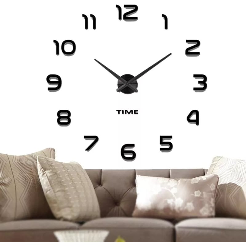 Reloj De Pared Digital 3d Moderno Y Grande De 110cm Negro Sodimac Chile