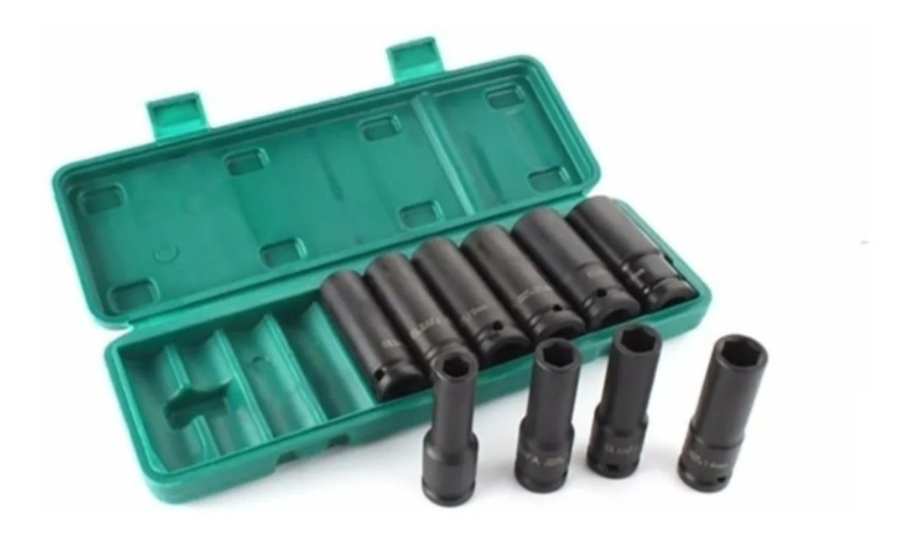 Set De 15 Piezas De Impacto Con 12 Vasos Largos De 1/2 Hexagonales