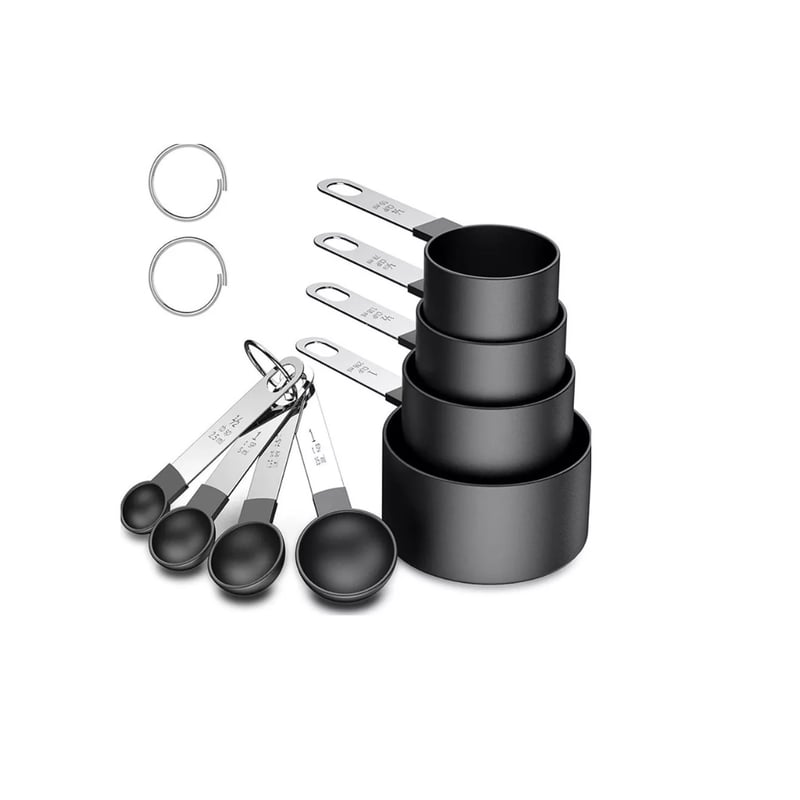 Juego De Medición Para Repostería – Cucharas Y Tazas Medidoras Con Gancho Para Masa, Apto Lavavajillas