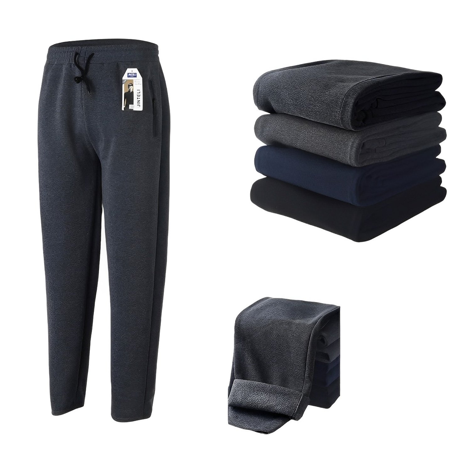 AGW Pack 3 Pantalones Buzo Hombre Forrado Polar sin Puno falabella