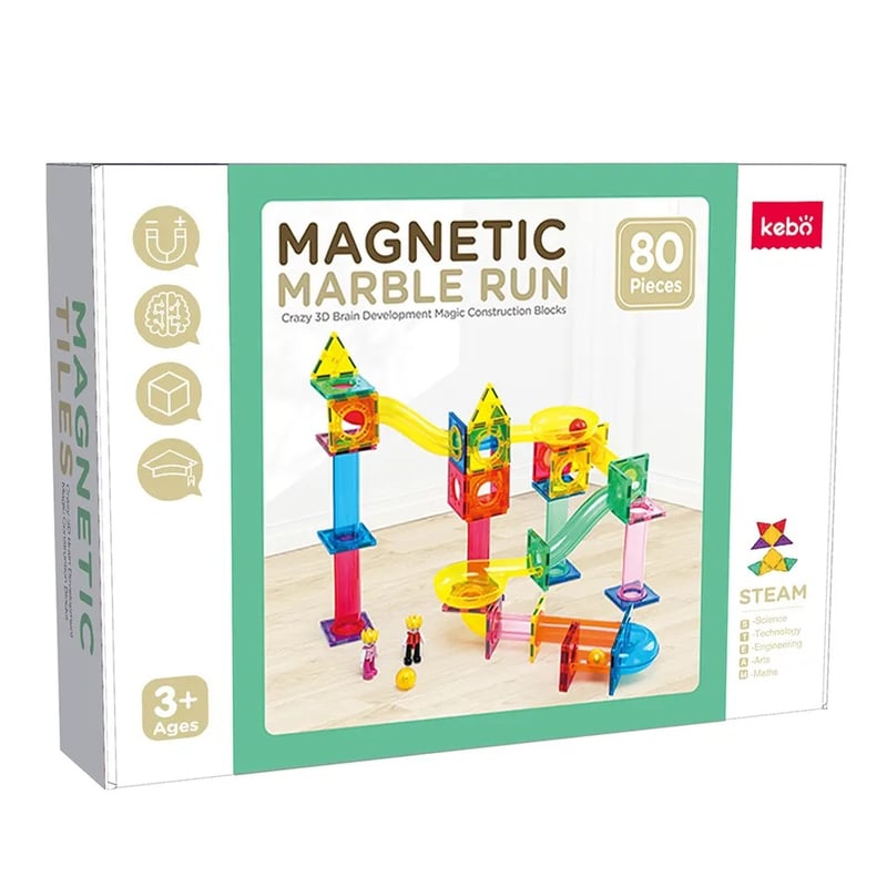 Juego De Construcción Magnético 111 Piezas - Con Pista De Canicas, Juguete Educativo Para Niños Y Niñas A Partir De 5 Años