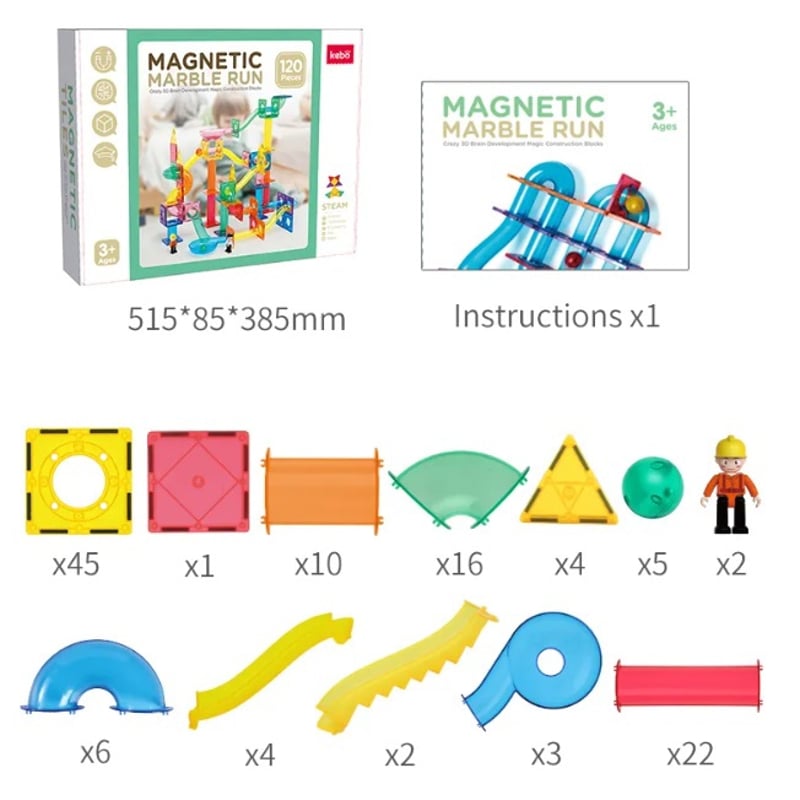 120 Piezas Magnéticas Con 2 Coches – Bloques De Construcción Para Niños De 3 Años, Juego Educativo Y Creativo
