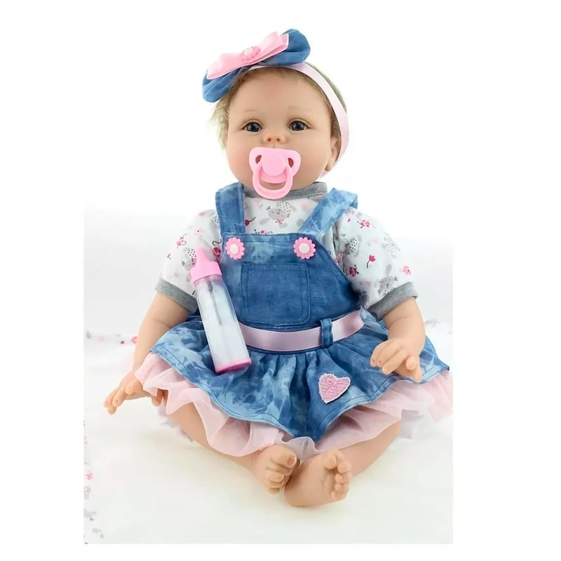 MUNECAS REBORN Bebe Reborn Muneca Silicon Suave 55cm Celeste falabella
