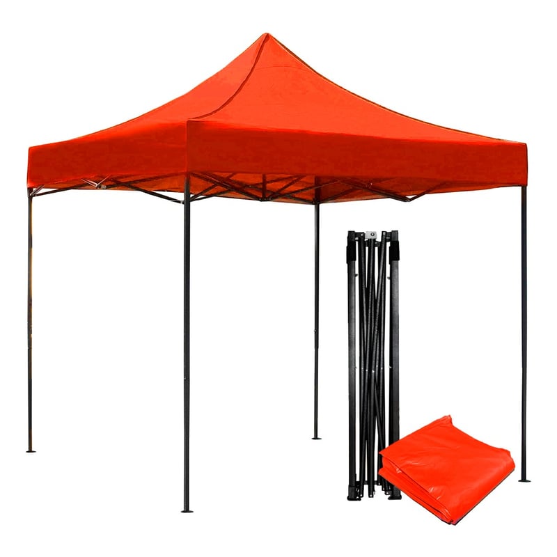 JARDIMEX - Toldo Plegable Jardimex 2x2 Carpa Impermeable Protección UV Rojo