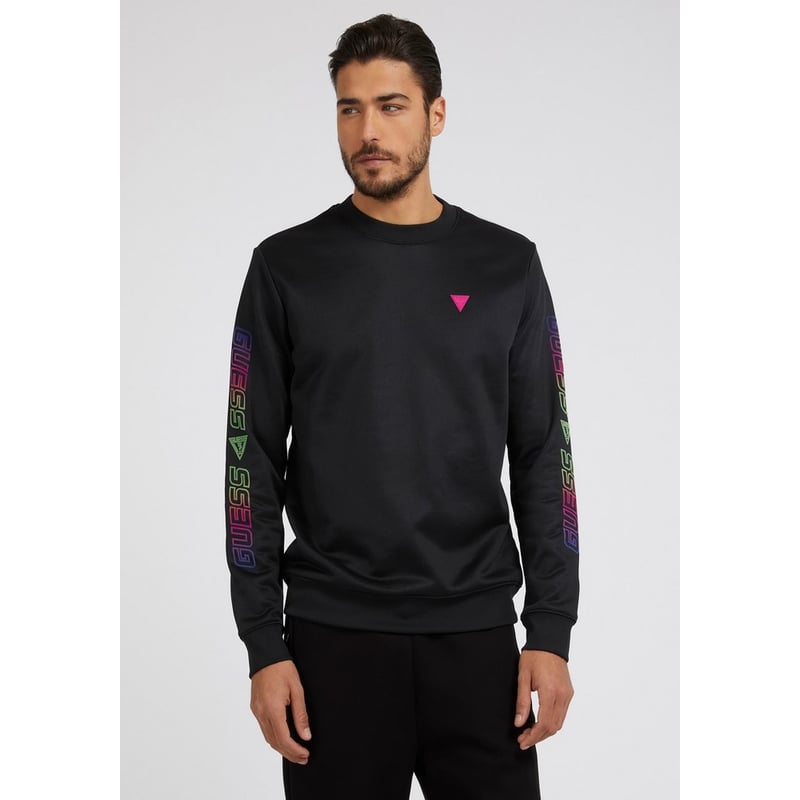 Poleron Guess Ezra Sweatshirt Crew Neck Jblk Negro