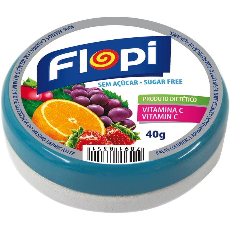 FLOPI - Flopi Pastillas sin azúcar sabor Multifrutas x 12