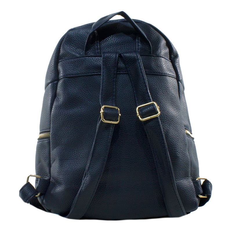 Mochila ecocuero bolsillo rectangular para mujer azul