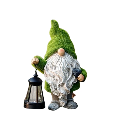 Statua di gnomi da giardino alimentata ad energia solare, gnomo carino