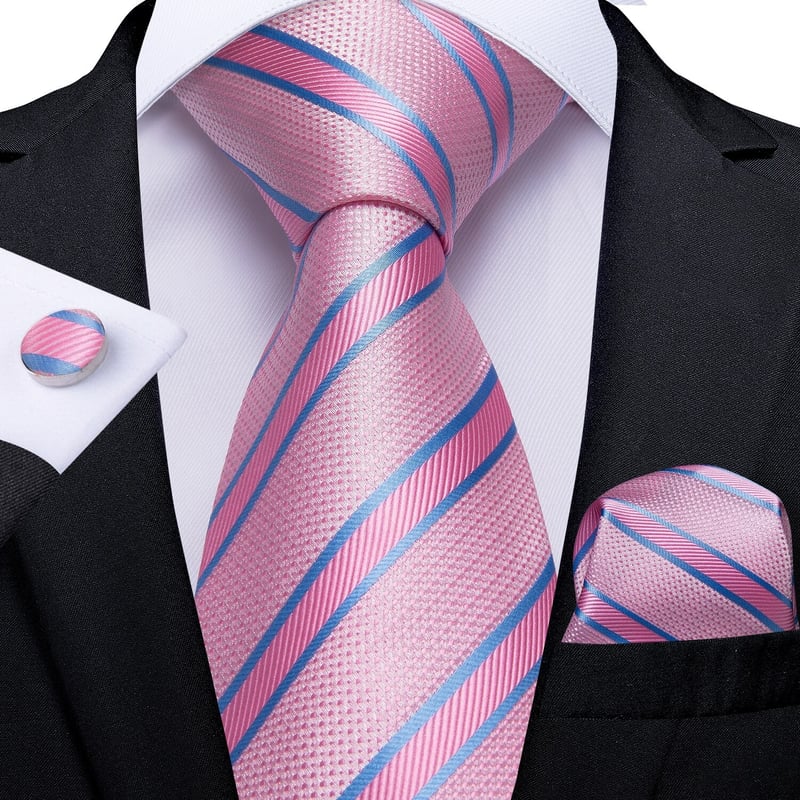 SONEC - Set Corbata Hombre Seda con Pañuelo Colleras Modelos Multitono En Caja