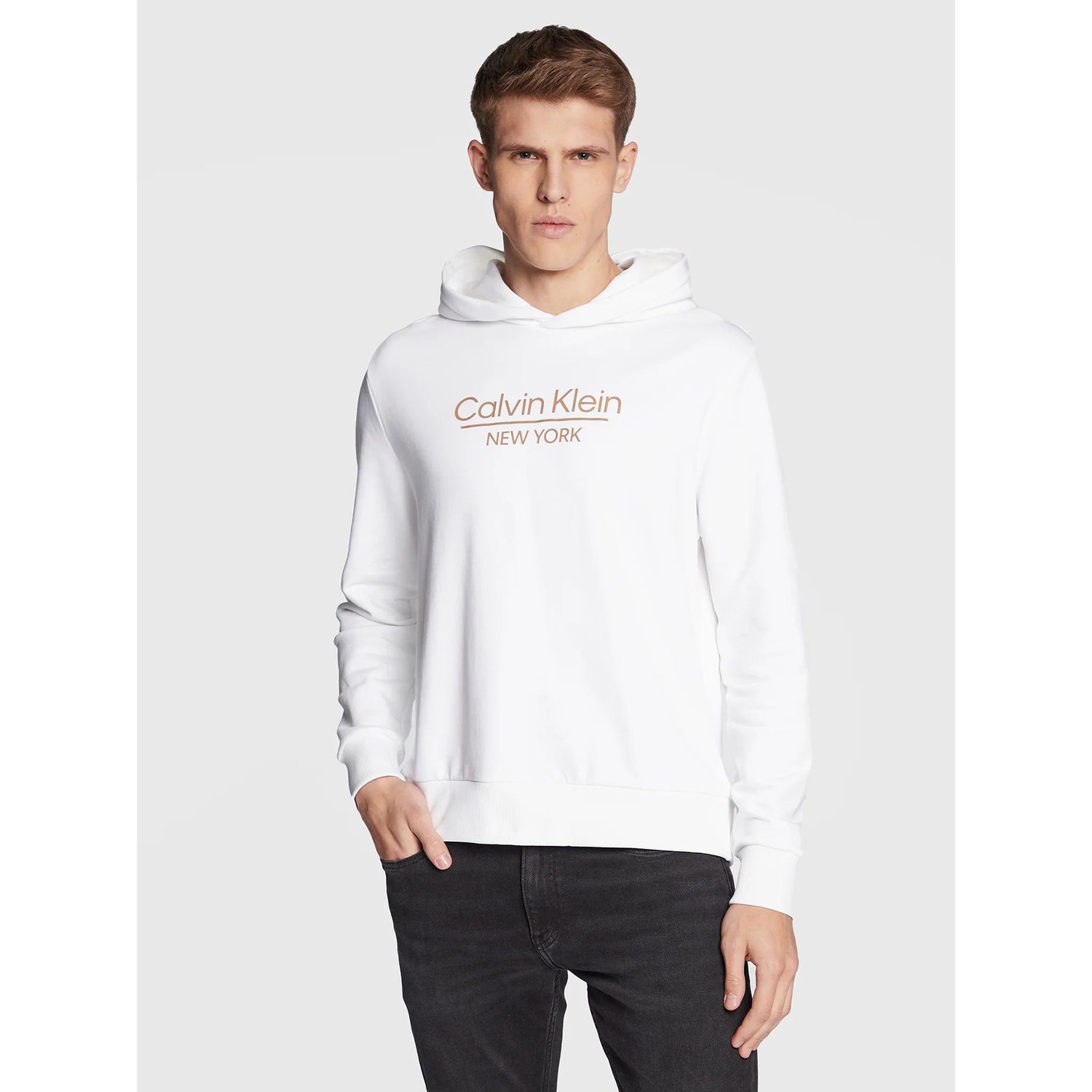 CALVIN KLEIN Sudadera con capucha y logo Blanco Calvin Klein | falabella.com