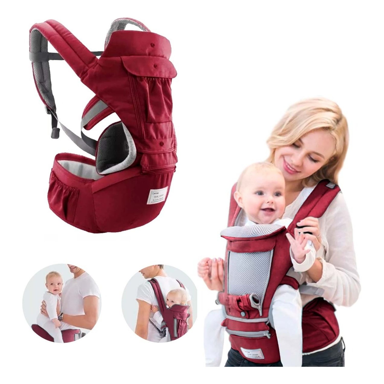 TIOZONEY Cangurera Porta Bebes Cargador Ergonomico Posiciones 0 3anos falabella
