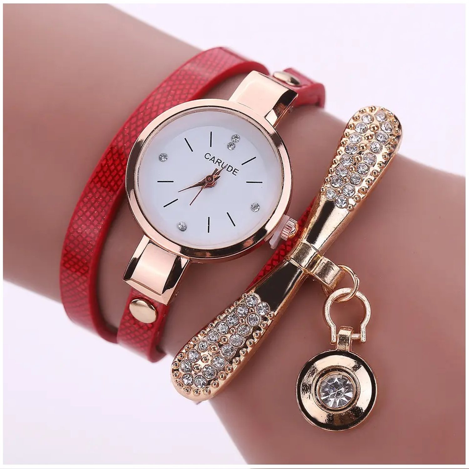 GENERICO Reloj de lujo Personalizado para Mujeres con Incrustaciones y Pulsera falabella