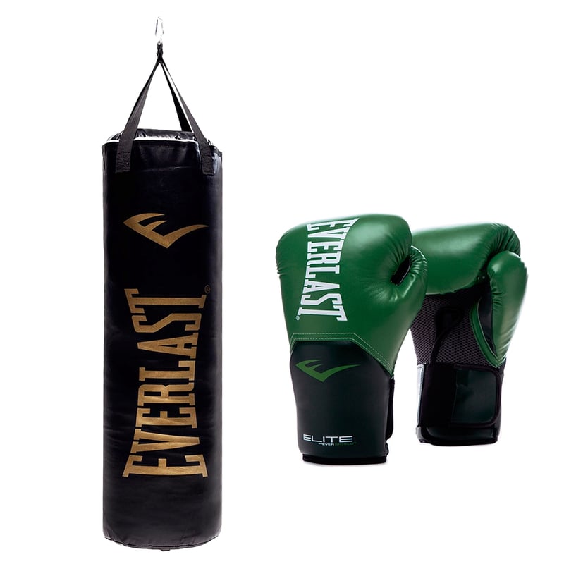 Kit De Boxeo Everlast Con Guantes Y Almohadillas - Negro, Ideal Para Entrenamiento