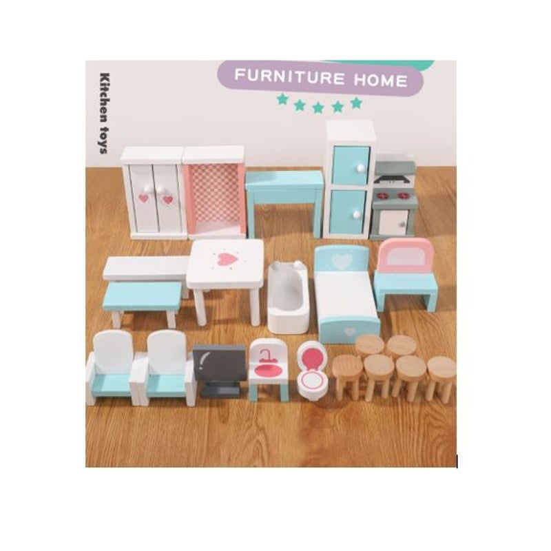 GENERICO Muebles en miniatura para casa de munecas 22 unidades B144 falabella