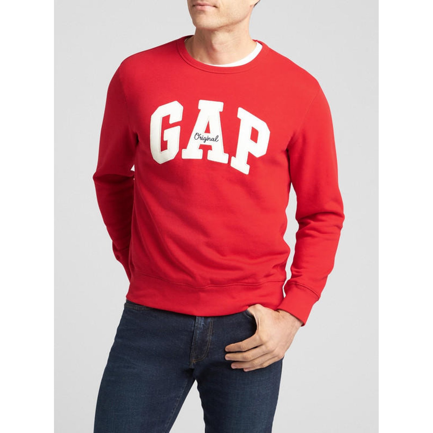 GAP Poleron Logo Cuello Redondo Rojo GAP falabella
